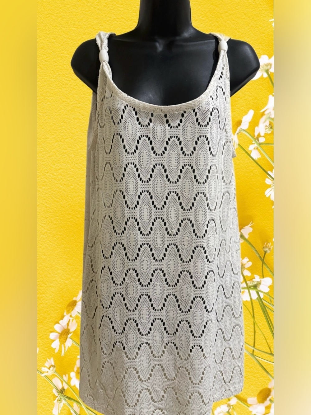 White Swim Cover Up Tank Dress